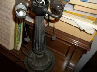 Antique Table Lamp Base.  Marked 1686 Cast Metal. photo