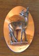 Vintage Signed Gastone Springbok Copper & Hand Painted Wall Plaque Metalware photo 1