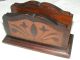 Old Wood Letter Napkin Holder Desk Piece Other photo 2