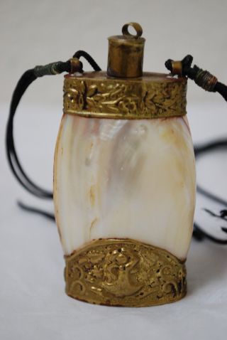 Rare Vintage Mother Of Pearl Perfume/scent/snuff Bottle photo