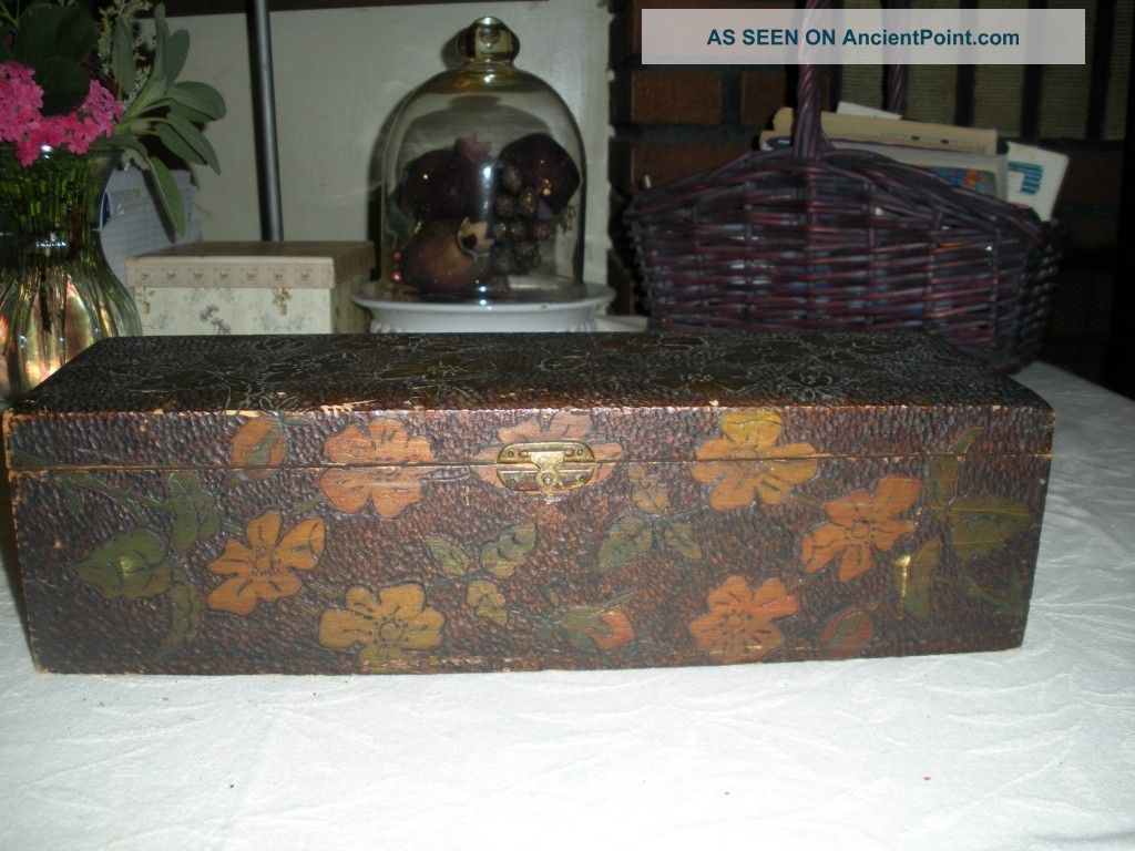 Primitive Vintage Wood Glove Box - Boxes photo