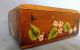 Antique Solid Wood Box Jewelry Keepsake Storage Hand Painted Floral Design Boxes photo 2