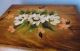 Antique Solid Wood Box Jewelry Keepsake Storage Hand Painted Floral Design Boxes photo 5