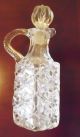 Antique Pressed Glass Cruet 3 Mold Blown Clear Early 1900s Other photo 1