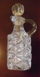 Antique Pressed Glass Cruet 3 Mold Blown Clear Early 1900s Other photo 2
