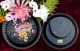 Pair Of Fine Arts Studio Tole Ware Wall Pocket Hand Painted Black Metal Trays Toleware photo 2