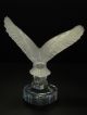 German Goebel Lead Crystal Frosted Eagle On Clear Base Paperweight Signed Figure Figurines photo 2