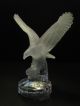 German Goebel Lead Crystal Frosted Eagle On Clear Base Paperweight Signed Figure Figurines photo 6
