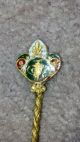 Antique Rare Champleve Sugar Berry Spoon - - 1800 ' S Metalware photo 2