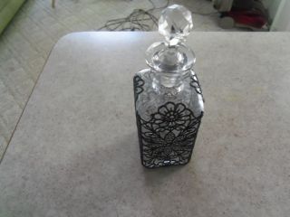 Antique Glass Pefume Bottle And Glass Topper photo