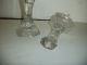 Cut Glass Candlestick Holders Unmarked Great Brillance Set Of 2 