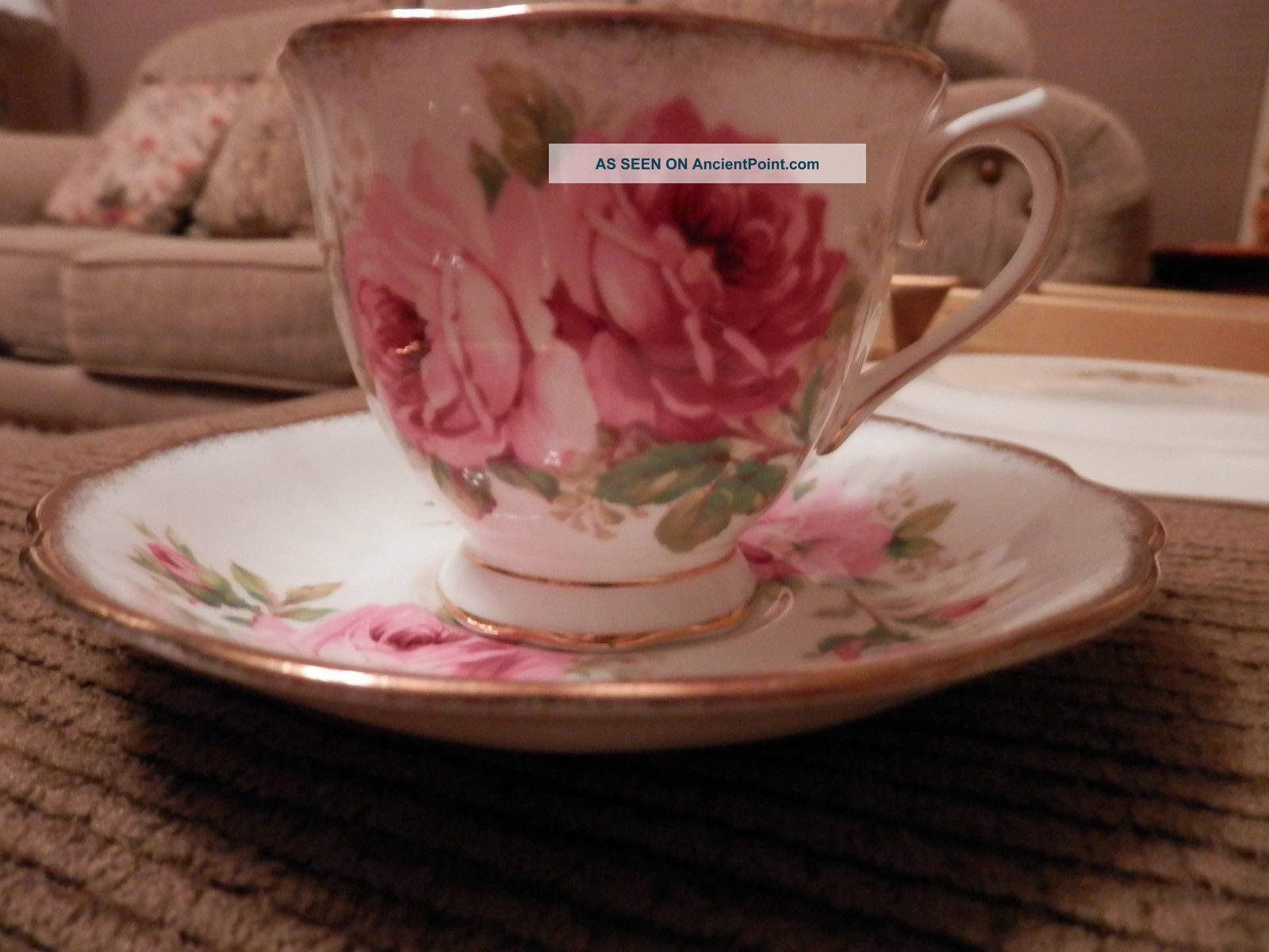 Cup & Saucer Royal Albert American Beauty English Bone China Set Of 5 Cups & Saucers photo