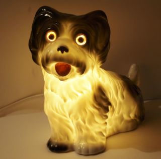 Rare Vintage German 1930 ' S Dog Table Tv Perfume Porcelain Lamp Night Light Cute photo