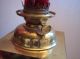 Vintage Brass Success Oil Lamp Ruby Chimney Converted To Electric Unique Rare Lamps photo 3