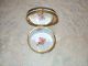 Antique Germany Porcelain Box Flowers And Gold Trim 3 1/2  Wide No Chips Other photo 5