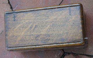 Oak Box Wood Antique 1889 Singer Sewing Tool Case Lined Collapsible Folding photo