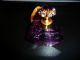 Vintage Perfume Atomizer Bottle Purple Glass With Gold Jeweled Top Perfume Bottles photo 4