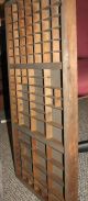 Rustic Vtg Lg Printers Drawer / Shadow Box 32 1/4 X 16 3/4 With 103 Compartments Trays photo 2