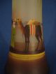 Antique French Art Glass Vase - Arab With Camel And Palm Trees - Legras Style Vases photo 6