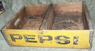 Vintage Pepsi Wooden Crate Wood Box Carrier Double Circle 32 Each Side W Divider photo