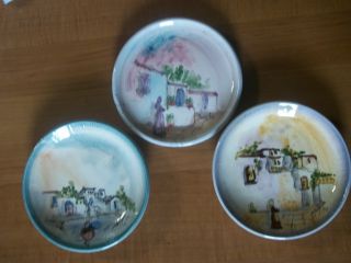Set Of (3) Handpainted Plates From Greece - Signed photo