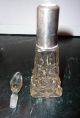 Another Cut Glass Antique Scent Bottle W/ Sterling - - Has The Stopper Perfume Bottles photo 1
