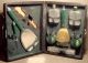 1876 Leather Case Gentleman ' S Travel Toiletry Set Brush Mirror File 5 Glass Jars Jars photo 1