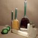 1876 Leather Case Gentleman ' S Travel Toiletry Set Brush Mirror File 5 Glass Jars Jars photo 6