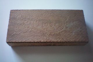 Vintage Pyrography Box Hose Box photo