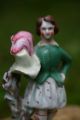 Mid 19th C Staffordshire Miniature Porcelaneous Figure With Feathered Hat C1860 Figurines photo 1