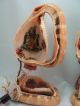 Vintage Pair Cameo Shell Lamps Italy Pompeii Italy Religious Repair Reuse Lamps photo 1