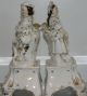 Unusual Pair Of Antique Staffordshire Pottery Figures Nr Lamps photo 1