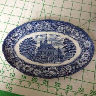 Vintage Liberty Blue Gravy Boat Plate Exc Cond Serving Ware England C 1975 photo