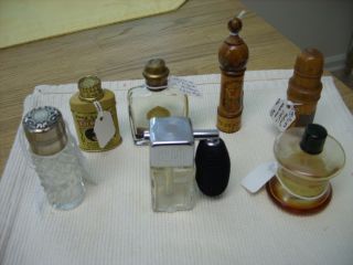 Lot 7 Antique Perfume Bottles/weil Antalope/hudnut Violet Wooden Case/1 Atomizer photo