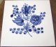 Vintage Zell Handpainted Blue & White Ceramic Tile 4 Badinia W.  Germany 2 Tiles photo 4