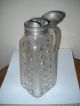 Antique Glass Syrup Pitcher,  Tin Top Pat.  July 15,  1884.  Cast In Top Pitchers photo 3