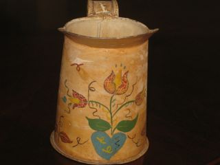 Charming Old Decorated Toleware Folk Art Coffee Pot Creamer From Lancaster Pa photo