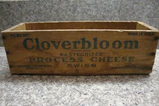 Vintage Armour Creameries Cloverbloom Swiss Cheese 5 Lbs.  Wood Box Hard To Find photo