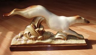 French Art Deco Running Greyhound Sculpture photo