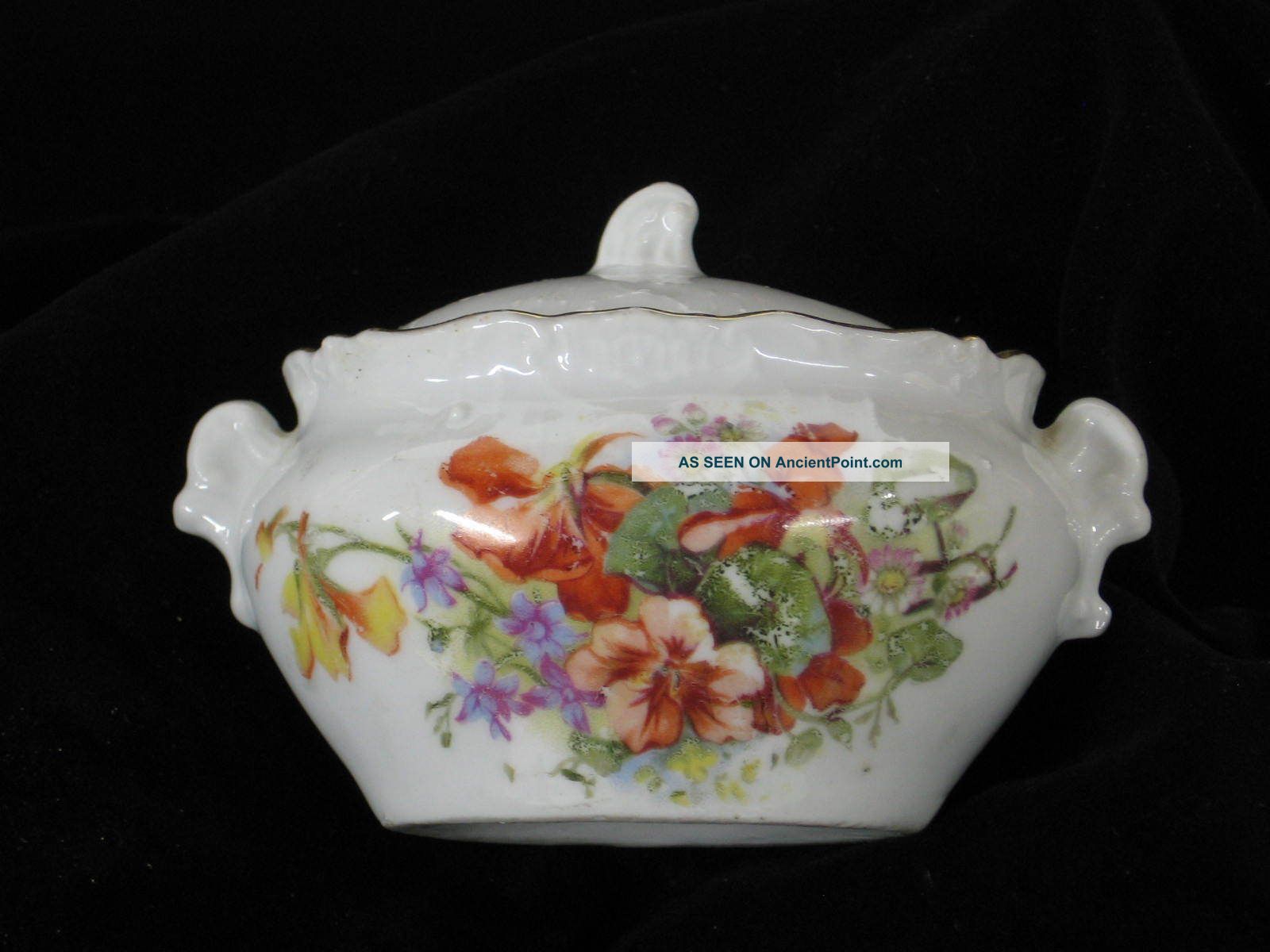 Miniature Transfer Picture Tureen   Small Ring Box Tureens photo