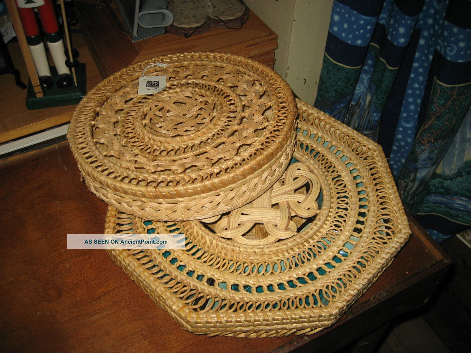 Ten Thousand Villages Wooden Plate Boxes X 2 Boxes photo