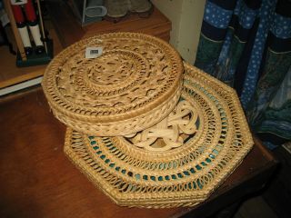 Ten Thousand Villages Wooden Plate Boxes X 2 photo