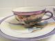 Antique Hand Painted Noritake Tea Cups And Plate/ Trees,  House,  Swan Design Cups & Saucers photo 4