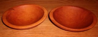 Set Of 2 Antique/vintage Small Wooden Bowls - Unknown Maker - Condition photo