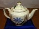 Vintage Shawnee Pottery Teapot - Tea Pot,  Blue Flower,  Gold Trim,  