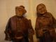 Vintage Antique Carved Elderly Wooden Couple Carved Figures photo 10