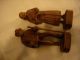 Vintage Antique Carved Elderly Wooden Couple Carved Figures photo 2