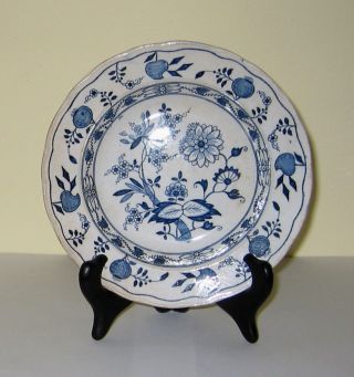 Dresden Bw&c Blue Transfer Stoneware Soup Bowl - Fgc 7in Dia 