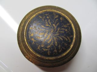 Antique Trinket Box - Round - Very Ornate photo