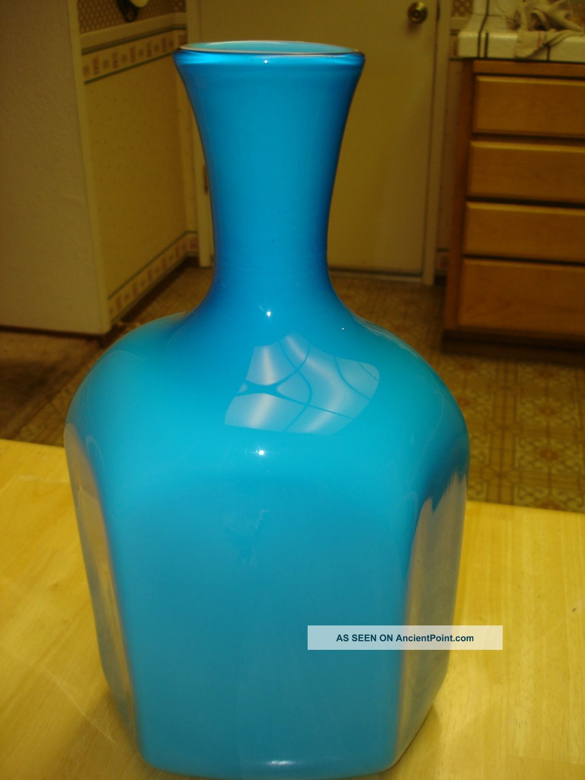 Blue Opaline Hand Blown Glass Decanter Decanters photo